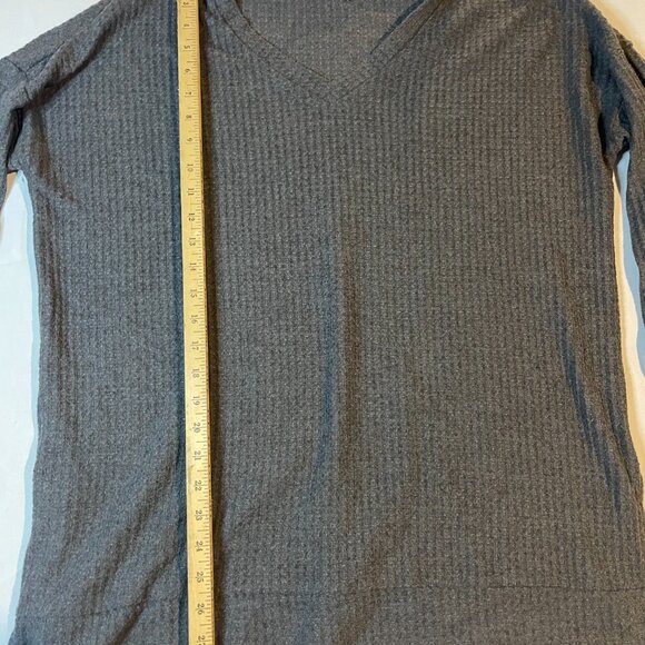 Zenana Sweater Womens Large Gray Knit V-Neck Long Sleeve Pullover Casual - Picture 3 of 4